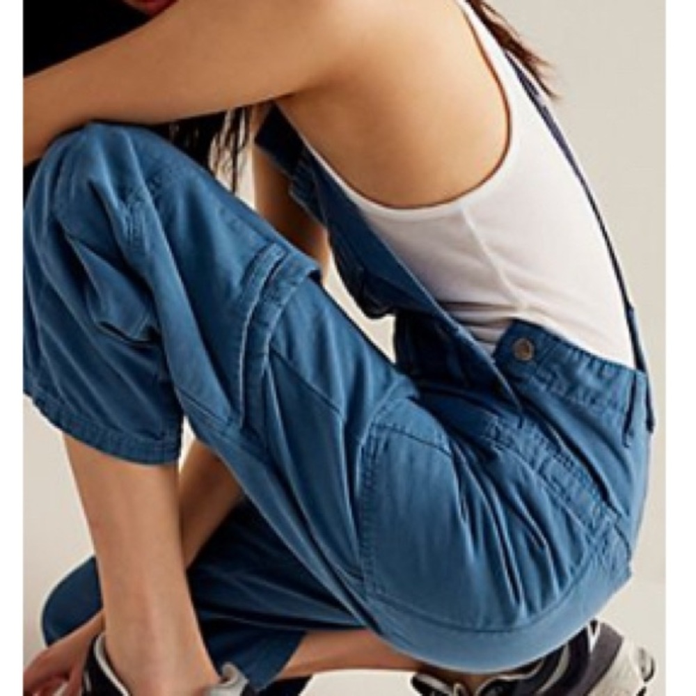 Free People Blue Rayna Women's Denim Overalls